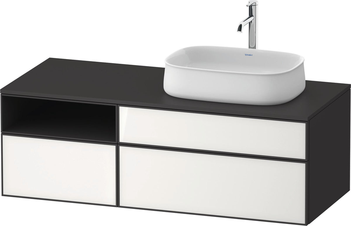 DURAVIT Zencha Konsolenwaschtischunterbau 1300 mm Eiche Anthrazit mit 2 Auszügen