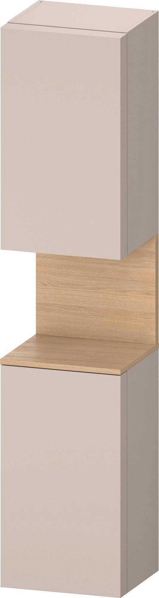 DURAVIT Qatego Hochschrank 400x360x1760mm, 2 Türen, Eiche Schwarz Matt – Wandhängend