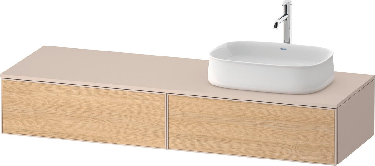Duravit Zencha Konsolen-Waschtischunterbau 1600 mm Eiche Anthrazit mit 2 Auszügen