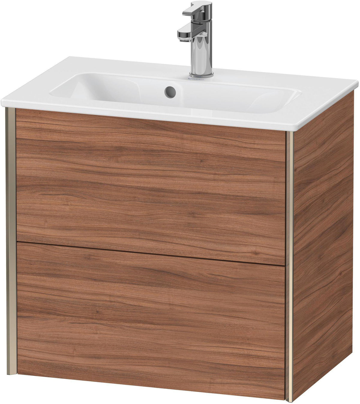 DURAVIT XViu Waschtischunterbau wandhängend 610 mm, 2 Schubladen, champagner matt/weiß matt