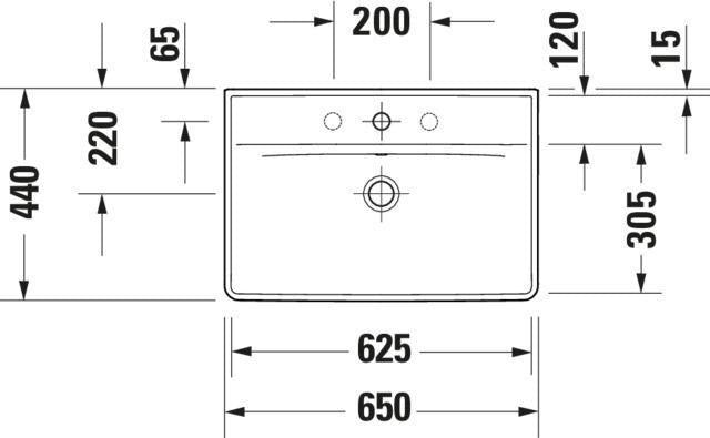 Duravit D-Neo Waschtisch 550 mm weiß mit Überlauf und WonderGliss