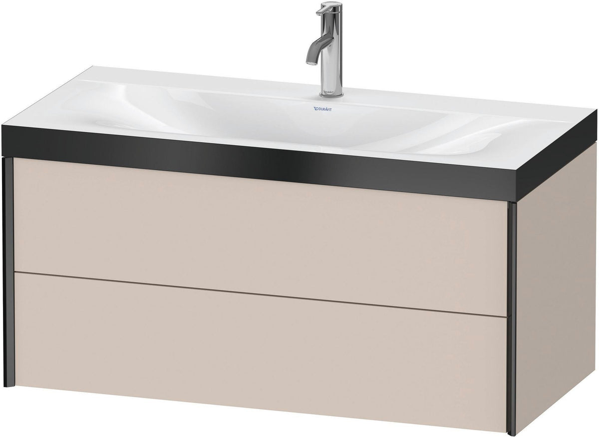 DURAVIT XViu Waschtischunterbauset 1000 mm c-bonded, 2 Schubkästen, schwarz matt