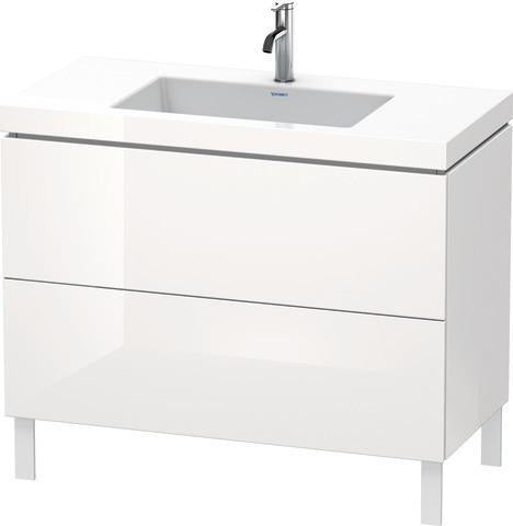 Duravit L-Cube Waschtischset 1000x480mm mit Vero Air Möbelwaschtisch, 2 Auszüge, 1 Hahnlochbank, seidenmatt