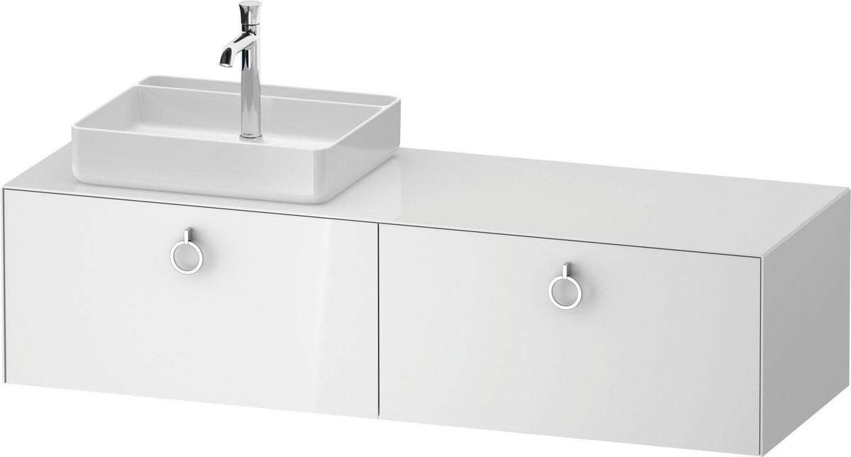 DURAVIT White Tulip Konsolenwaschtischunterbau 1600 mm wandhängend Weiß Seidenmatt 2 Auszüge