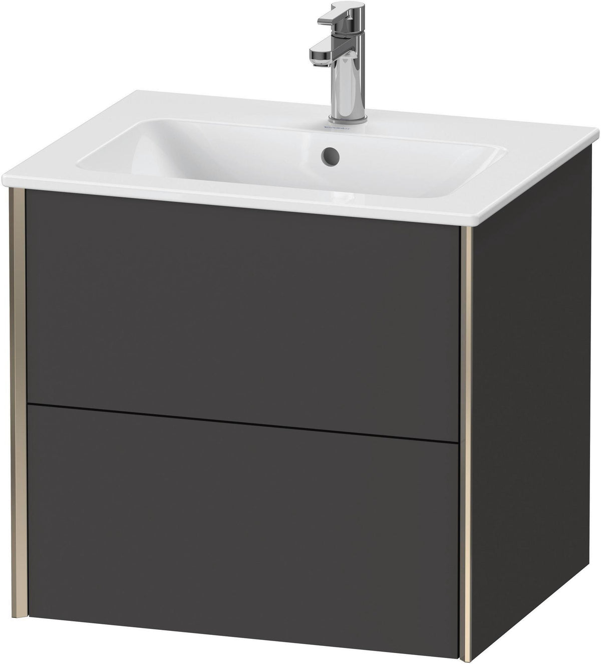 DURAVIT XViu Waschtischunterbau wandhängend 610 mm, 2 Schubkästen, weiß matt – ohne Griff, mit Tip-On-Technik