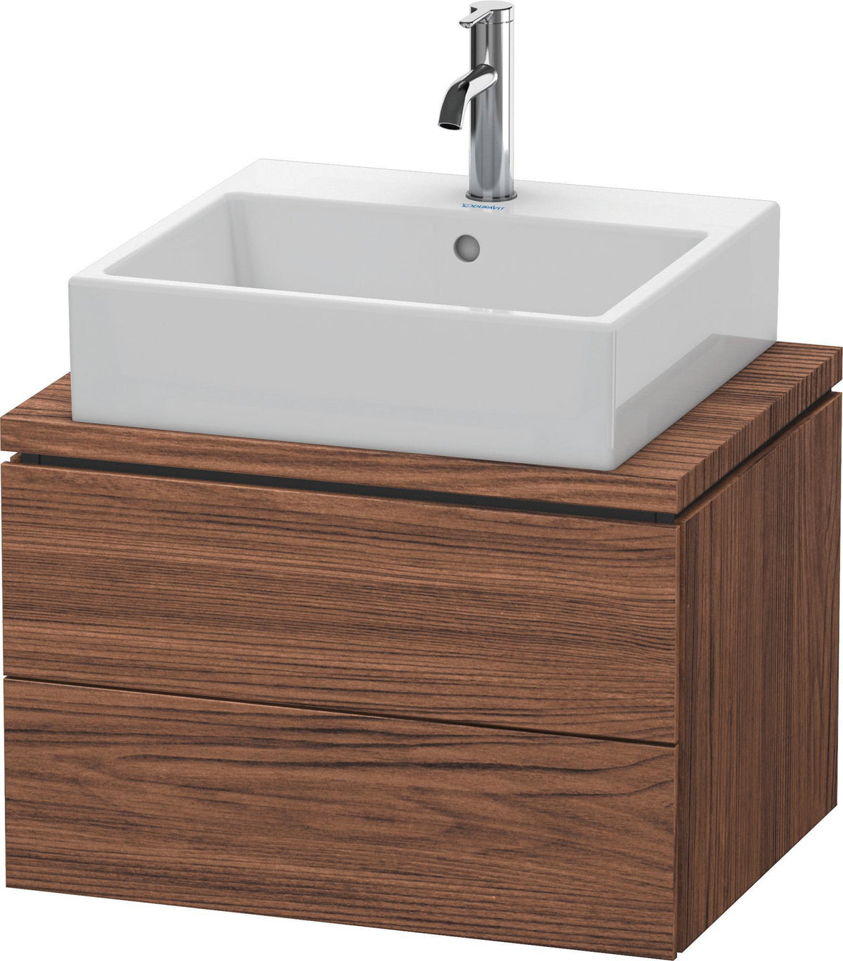 Duravit L-Cube Konsolenwaschtischunterbau 620 mm betongrau matt mit 2 Schubkästen und Tip-On-Technik