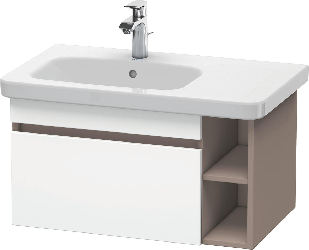 DURAVIT DuraStyle Waschtischunterbau 730 mm betongrau matt – wandhängend mit 1 Auszug & 2 offenen Fächern