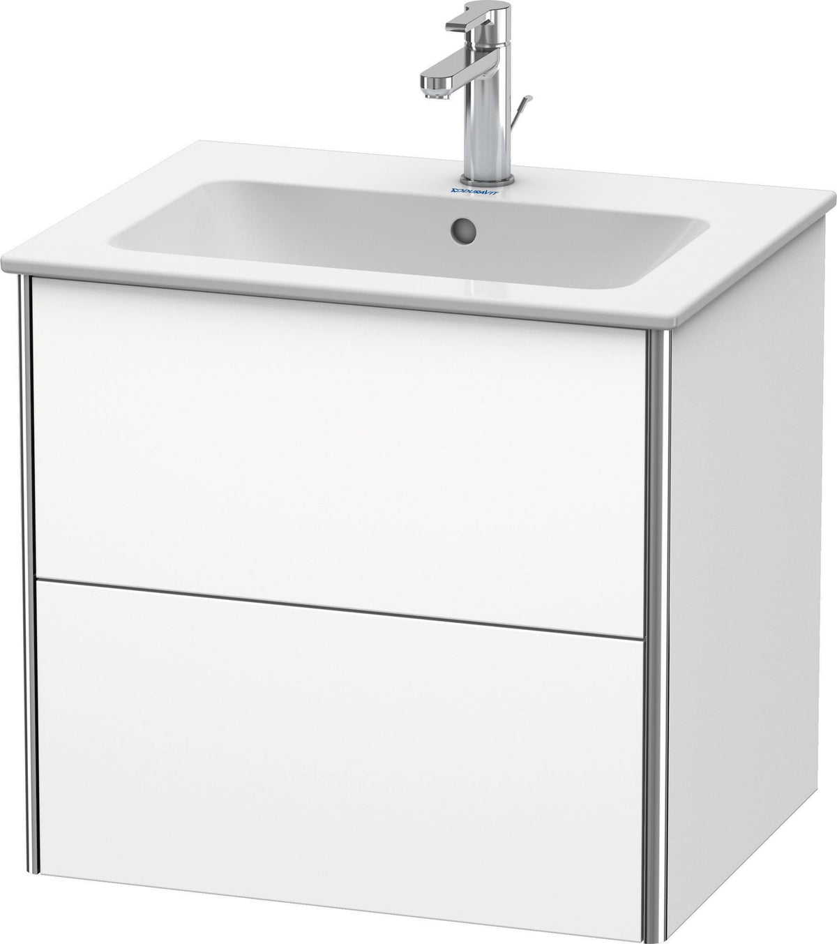 DURAVIT XSquare Waschtischunterbau 610 mm, 2 Schubkästen, Weiß Matt, Wandmontage