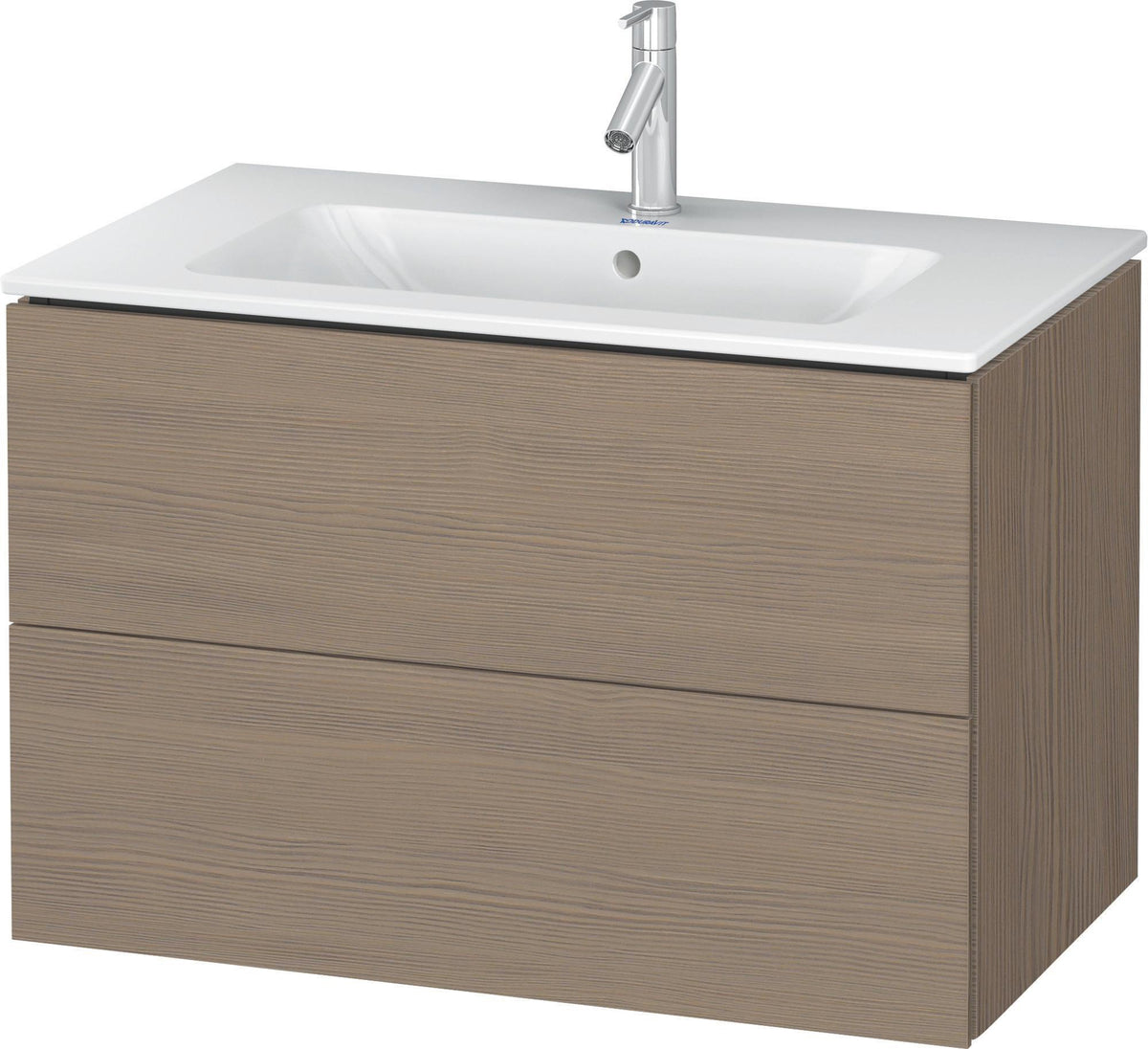 DURAVIT L-Cube Waschtischunterbau wandhängend 820 mm Amerikanisch Nussbaum, 2 Schubkästen