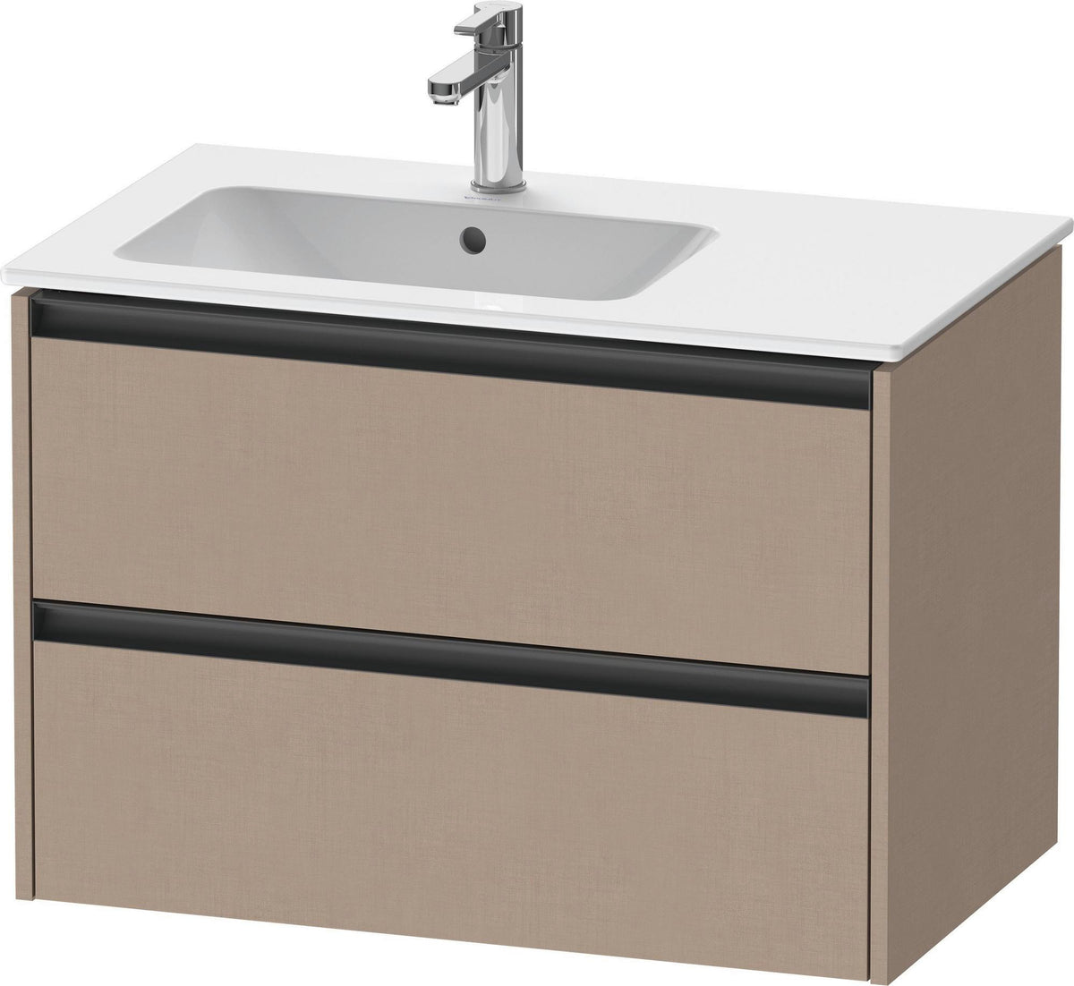 Duravit Ketho.2 Waschtischunterbau wandhängend 810 mm betongrau matt mit 2 Schubkästen