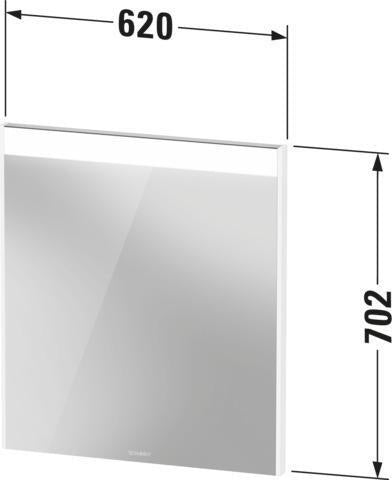 DURAVIT Brioso Spiegelschrank mit Beleuchtung 700x620x45 mm Eiche Natur – Badspiegel mit LED