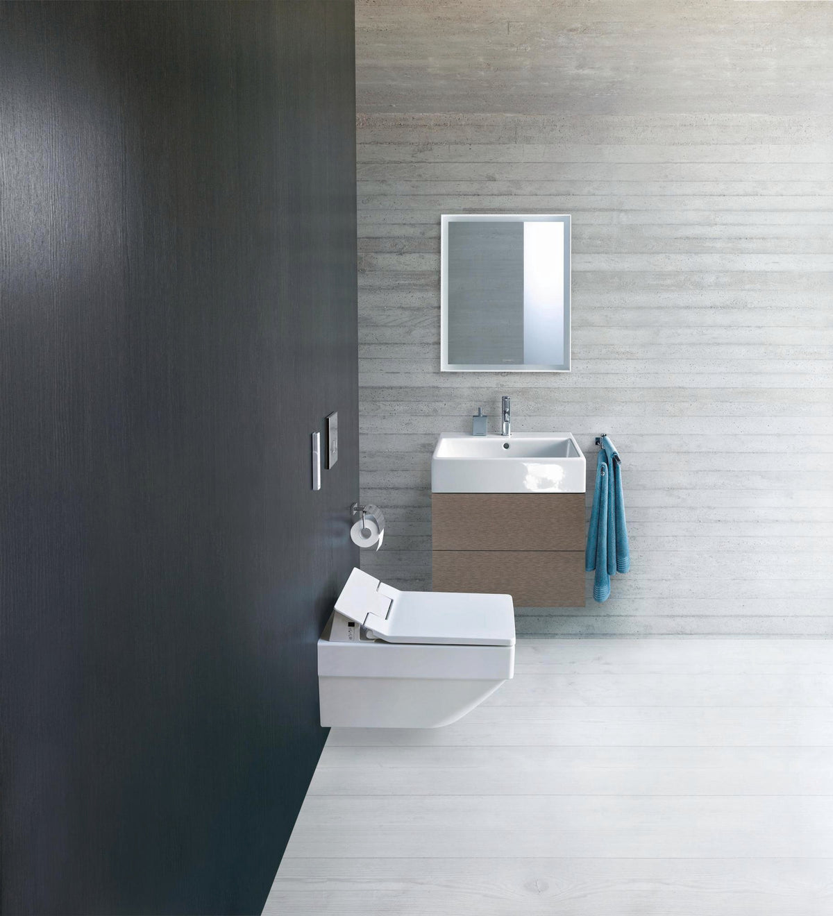 DURAVIT Waschtisch Vero Air 600 mm mit Überlauf, 1 Hahnloch, weiß – Wandmontage
