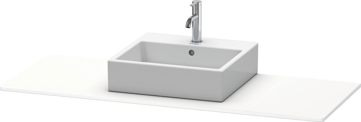 Duravit XSquare Konsole 1400x550mm betongrau matt – 1 Ausschnitt, mit Siphonaussparung