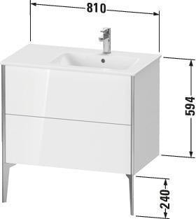 Duravit Waschtischunterbau XVIU 810x834x480mm 2 Auszüge Ahorn Mitte Schürze