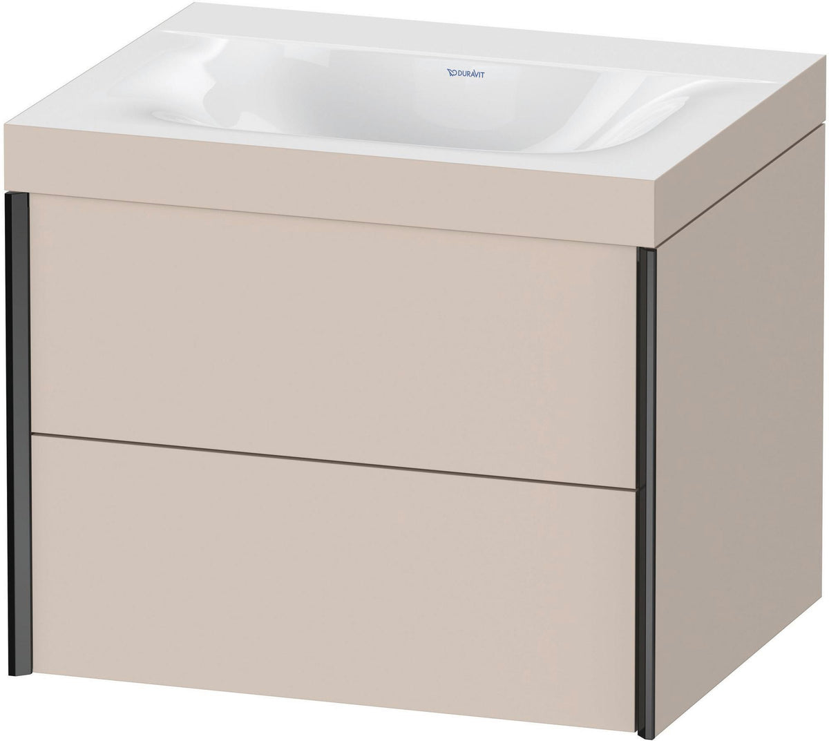 DURAVIT XViu c-bonded Waschtischset 600 mm wandhängend mit 2 Schubkästen und Tip-on-Technik