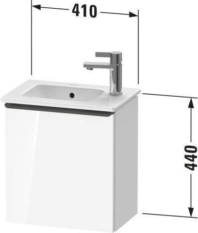 DURAVIT D-Neo Waschtischunterbau Eiche Terra Matt 410 mm wandhängend mit 1 Tür