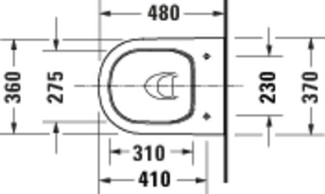 DURAVIT D-Code 2.0 Wand-WC compact 480 mm spülrandlos Weiß