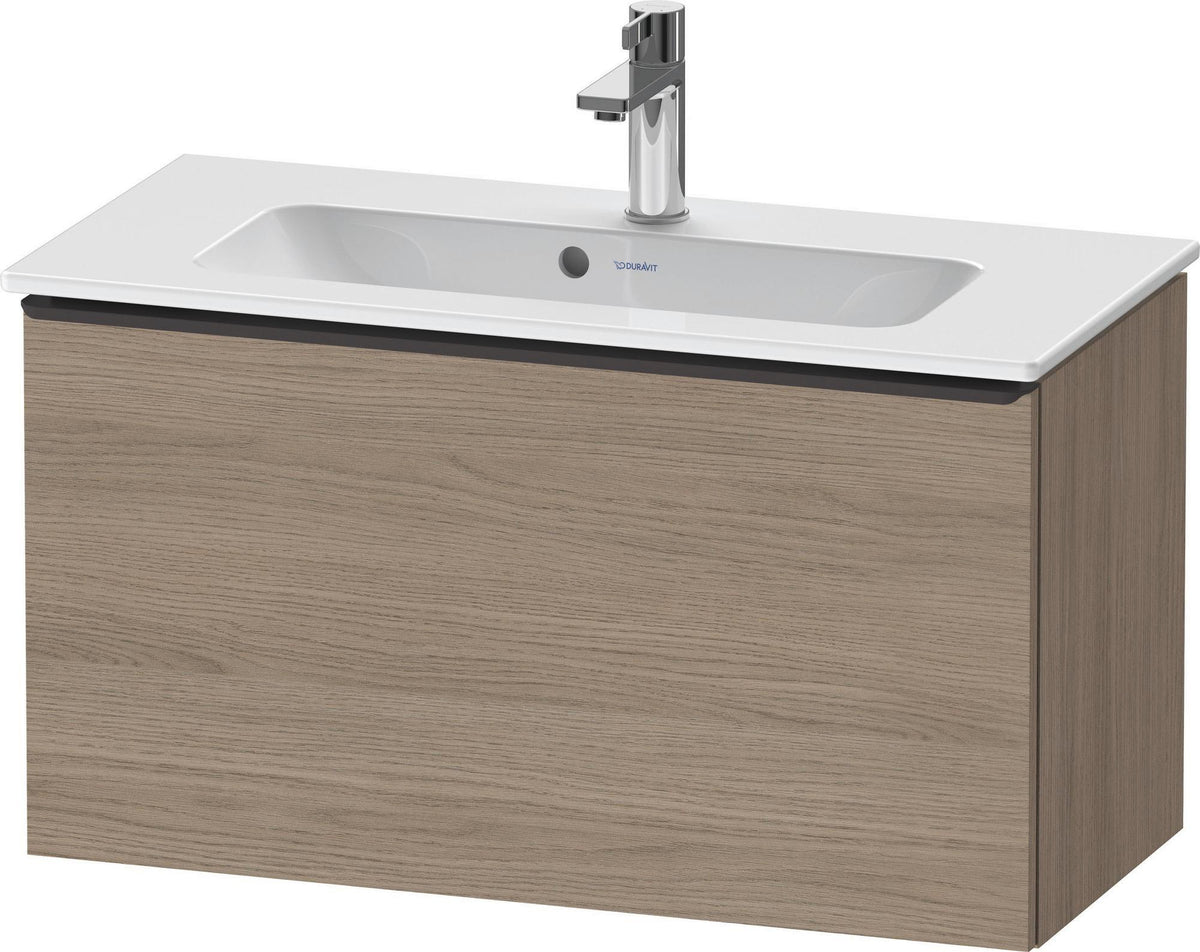 DURAVIT D-Neo Waschtischunterbau 810 mm Eiche Terra Matt mit 1 Auszug & Bronze Griff