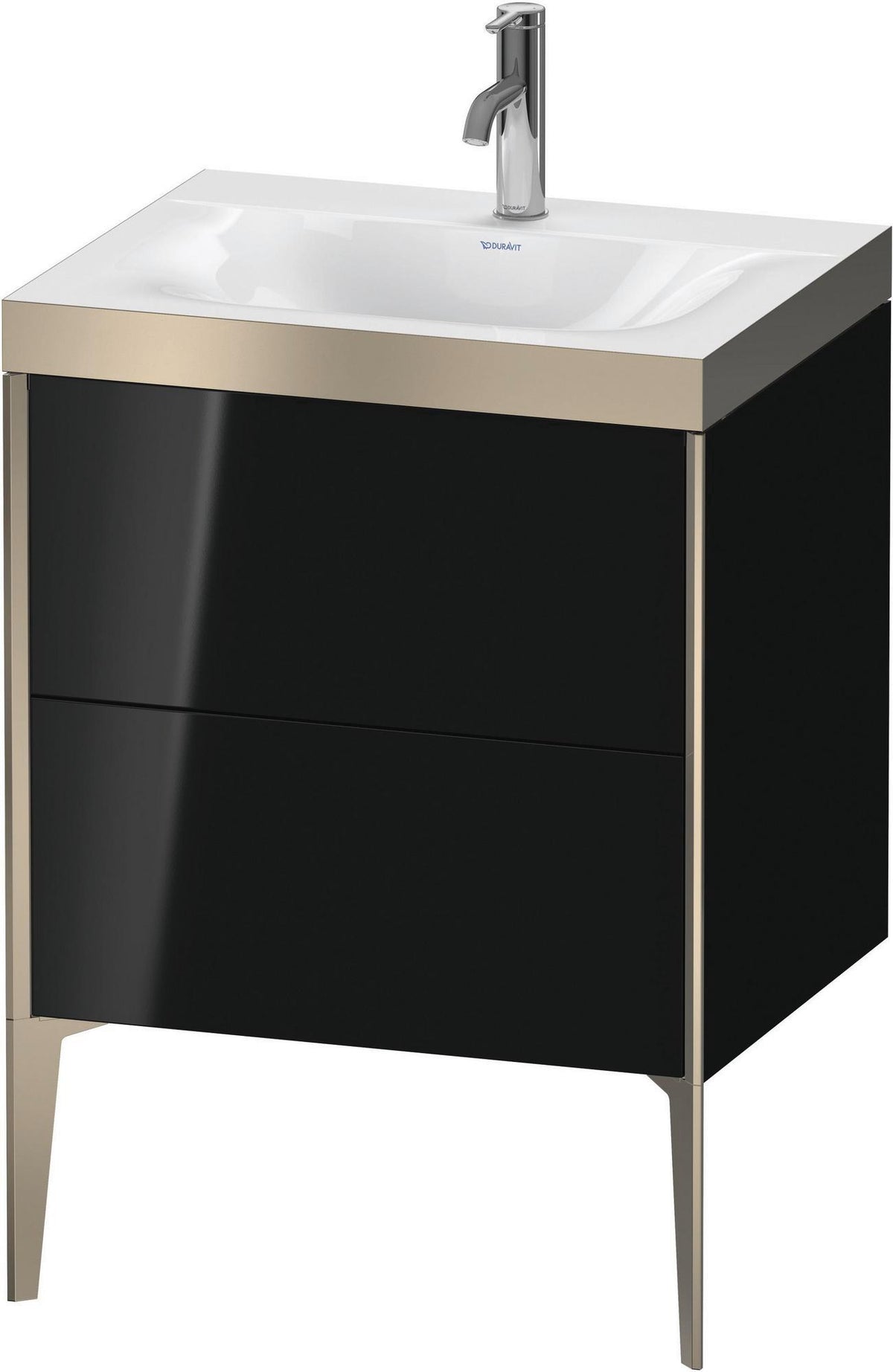 DURAVIT XViu Waschtischunterbauset c-bonded, 2 Auszüge, champagner matt/schwarz hochglanz