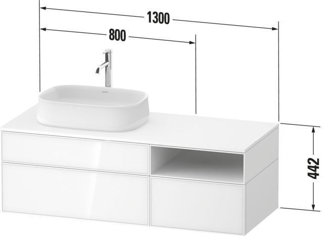 DURAVIT Zencha Konsolenwaschtischunterbau 1300 mm Eiche Anthrazit wandhängend