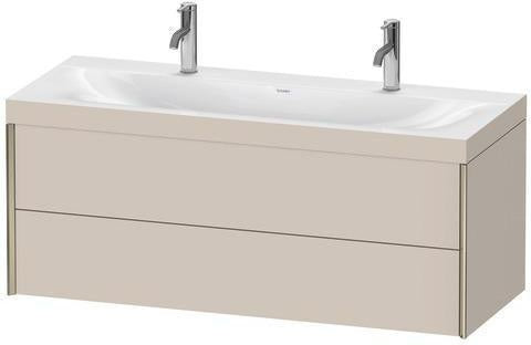 Duravit Möbelwaschtischset XVIU 1200x480mm Chaos mit Unterbau, 2 Schubkästen, Nussbaum mitte
