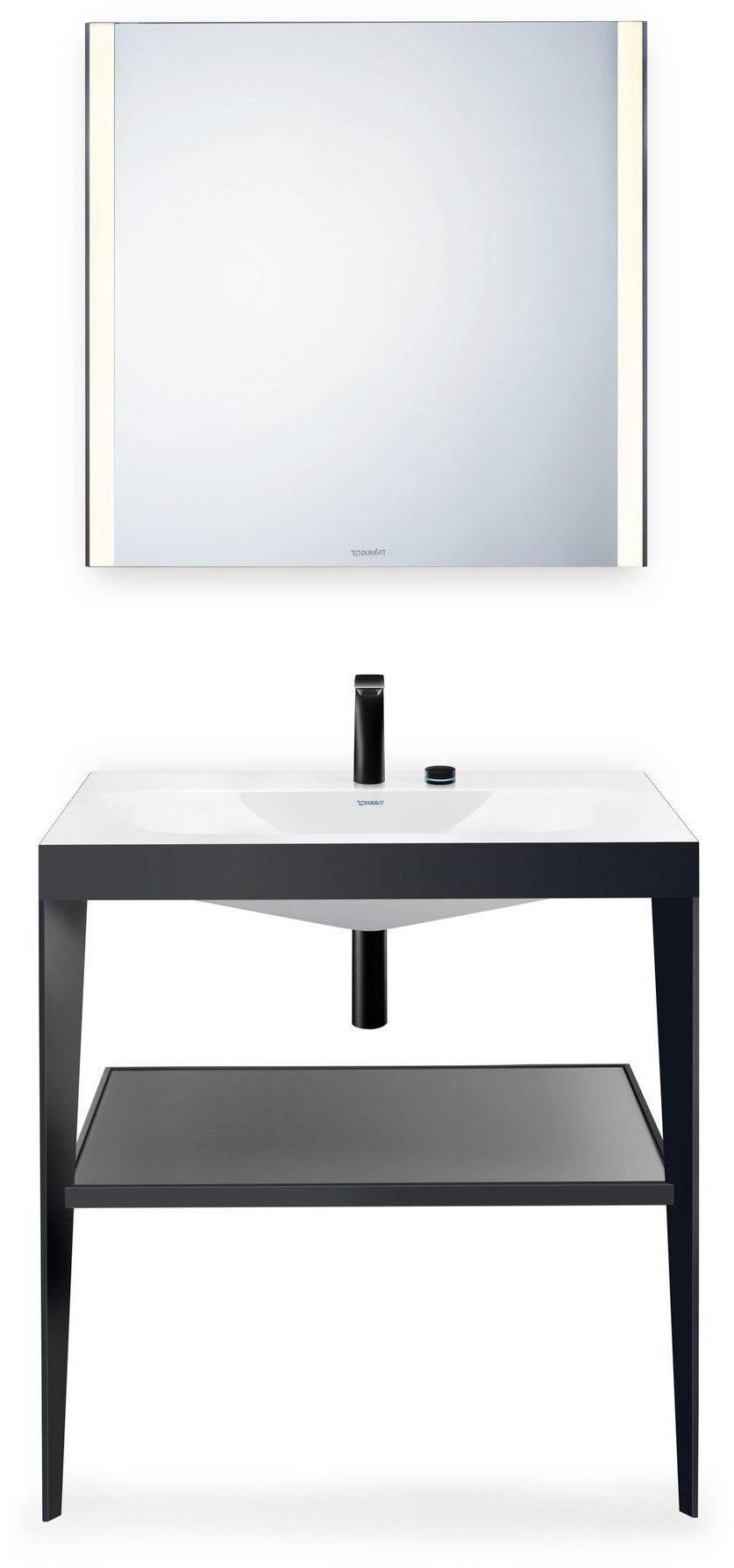 Duravit XViu Waschtischunterbau 800 mm mit Möbelwaschtisch, Metallkonsole, champagner matt/schwarz hochglanz