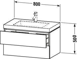 Duravit Waschtischset L-CUBE 800x480mm mit Vero Air Waschtisch und 2 Schubkästen