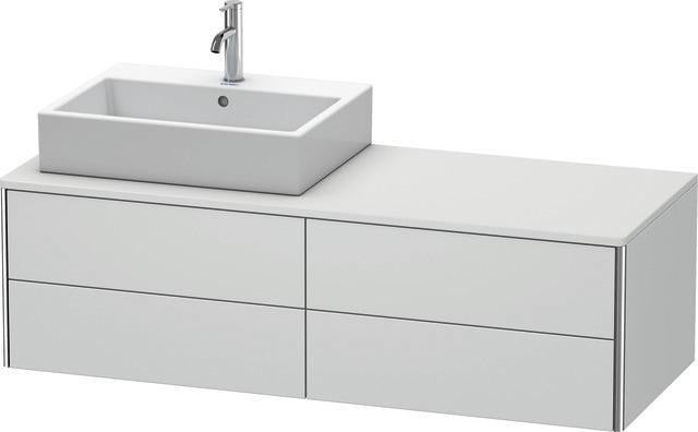 Duravit XSquare Waschtischunterbau 1400 mm in Steingrau Matt mit Becken links