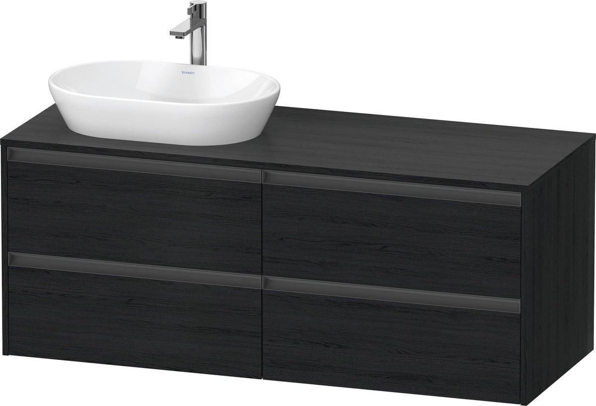 Duravit Ketho.2 Waschtischunterbau 1400 mm betongrau matt mit 4 Schubkästen