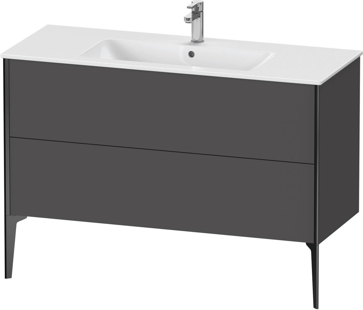 DURAVIT XViu Waschtischunterbau bodenstehend 1210 mm, 2 Auszüge, champagner matt/weiß matt