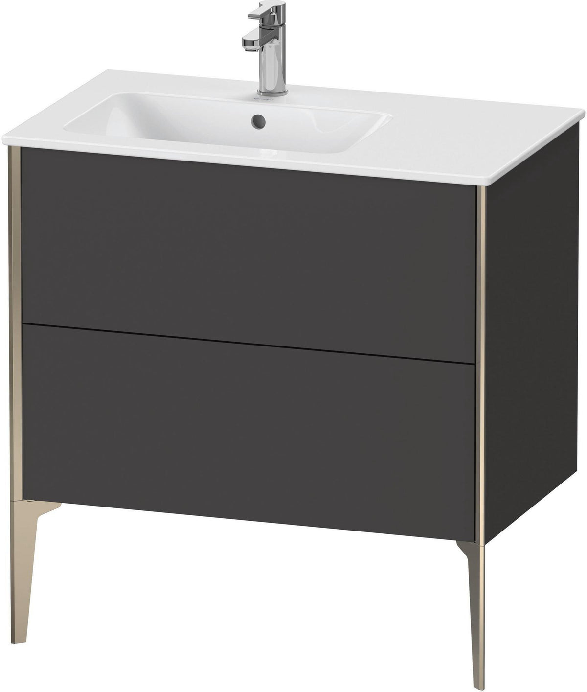 Duravit XViu Waschtischunterbau bodenstehend 810 mm mit 2 Auszügen, weiß matt, Tip-On Technik