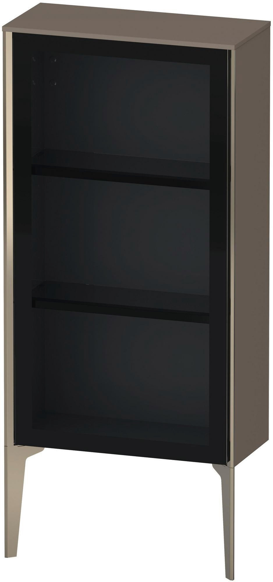 Duravit XViu Halbhochschrank 500 mm Glasfront Schwarz Hochglanz mit Tip-on Technik