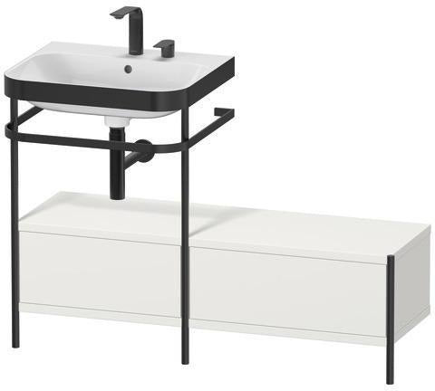 Duravit Waschtischset Happy D.2 Plus 1200x490mm Taupe Supermatt mit Hahnloch und Handtuchhalter