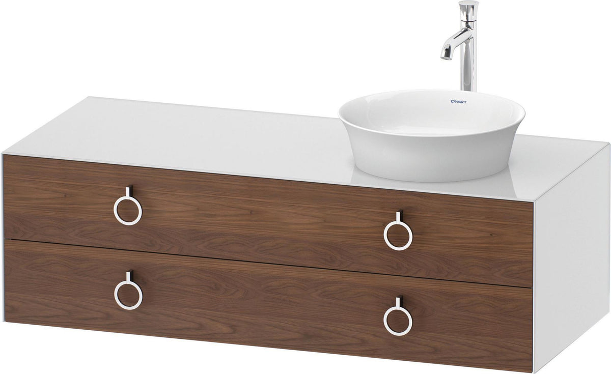 DURAVIT White Tulip Konsolenwaschtischunterbau wandhängend 1300 mm mit LED-Innenbeleuchtung und Soft-Close