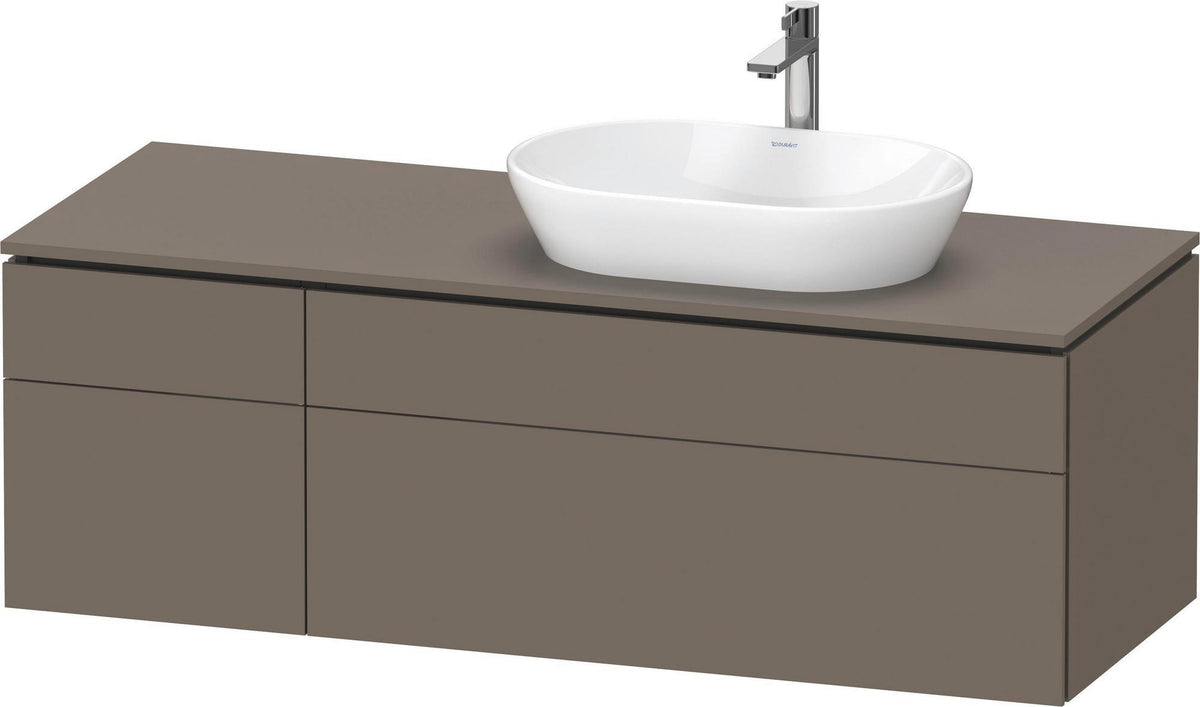 Duravit L-Cube Waschtischunterbau 1420 mm Taupe supermatt mit Tip-on und Soft-Close