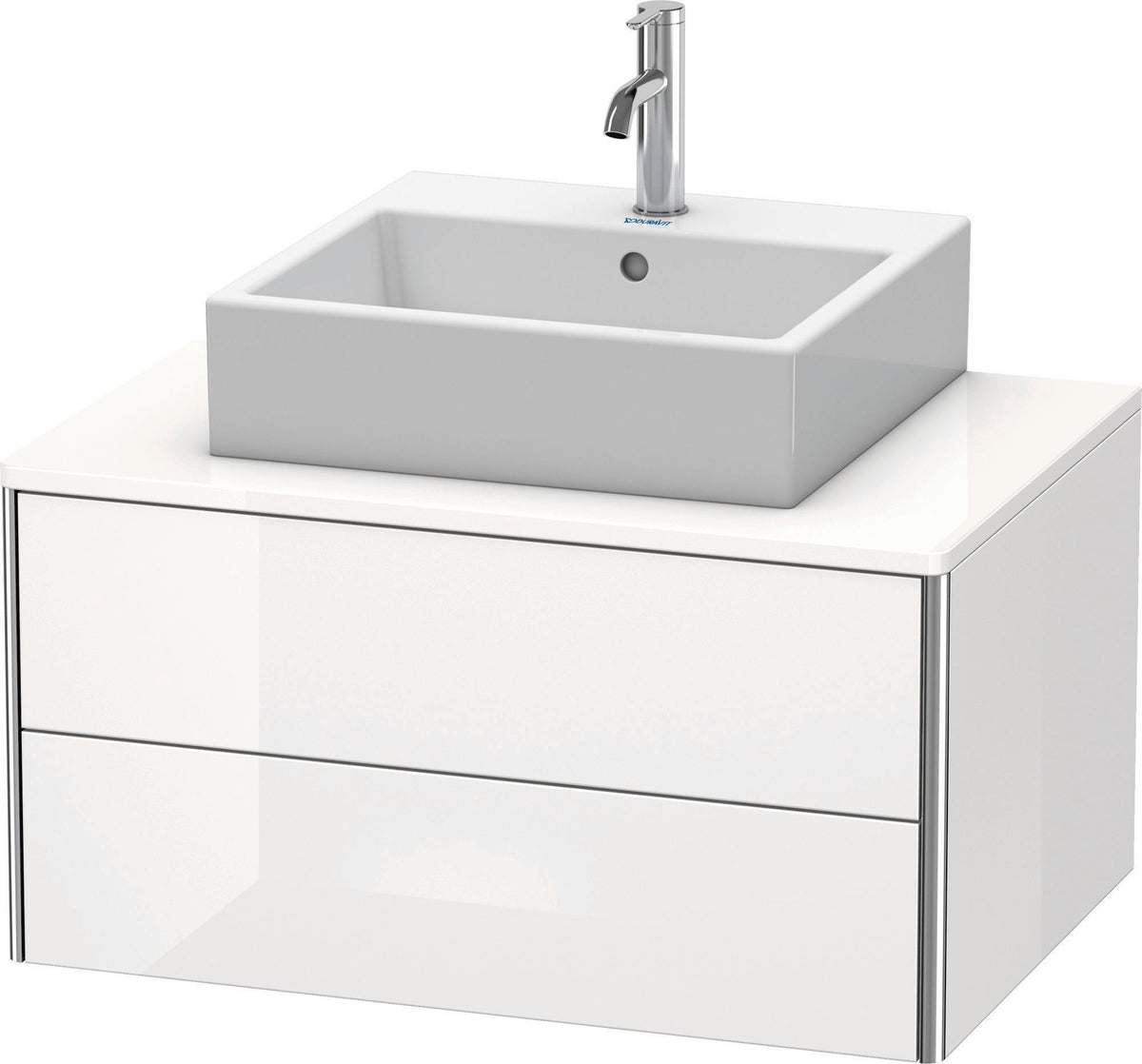 DURAVIT XSquare Waschtischunterbau 800 mm wandhängend Weiß Matt mit 2 Schubkästen
