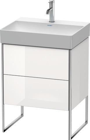 Duravit XSQUARE Waschtischunterbau 584x731x460 mm mit integriertem Fußgestell, 2 Auszüge, s-matt/Eiche