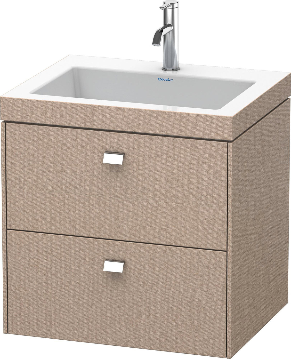Duravit Brioso c-bonded Waschtischset 613x600x480 mm mit 2 Schubkästen, Chrom/Betongrau Matt