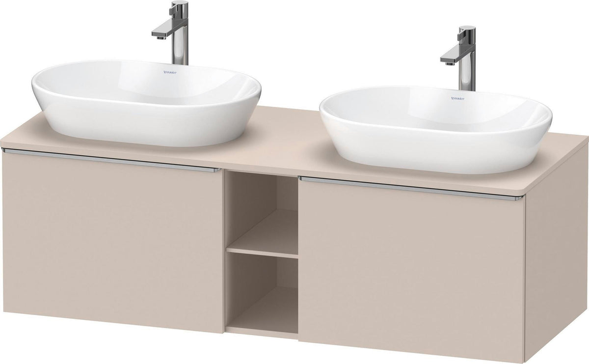 DURAVIT D-Neo Konsolenwaschtischunterbau 1400 mm betongrau matt mit 2 Auszügen und Bronze-Griffen