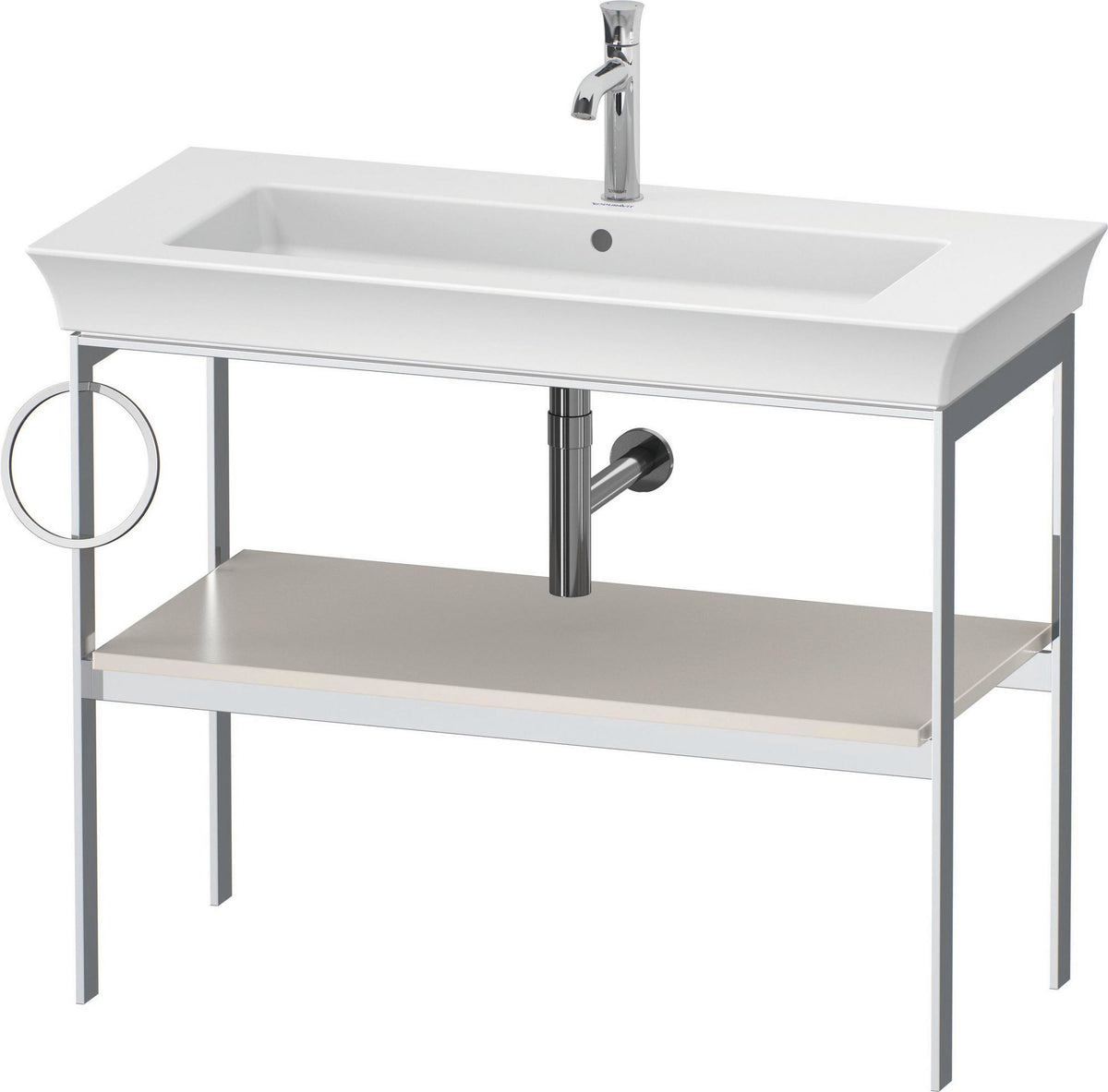 DURAVIT White Tulip Metallkonsole 984 mm von Philippe Starck – Höhenverstellbar, Weiß Seidenmatt