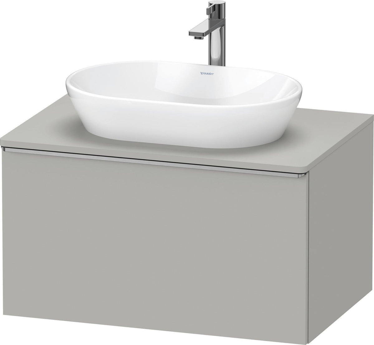 DURAVIT D-Neo Konsolenwaschtischunterbau 800 mm betongrau matt mit Bronze-Griff und Soft-Close-Auszug