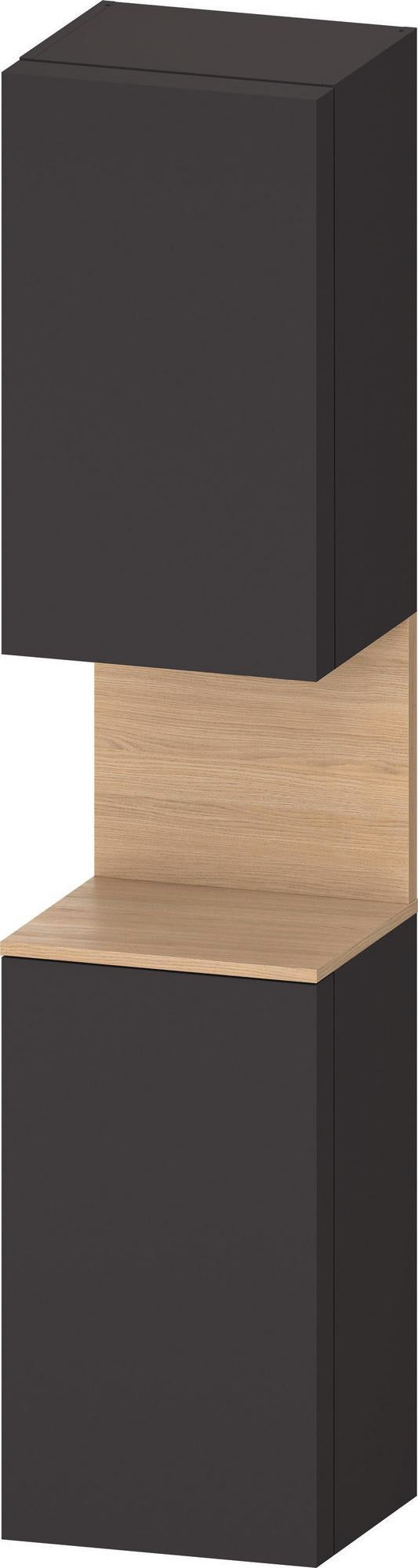 DURAVIT Qatego Hochschrank 400 mm, 2 Türen, weiß Hochglanz, Eiche Schw. Matt