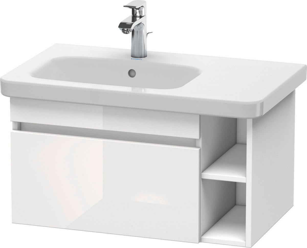 DURAVIT DuraStyle Waschtischunterbau 730 mm betongrau matt – wandhängend mit 1 Auszug & 2 offenen Fächern