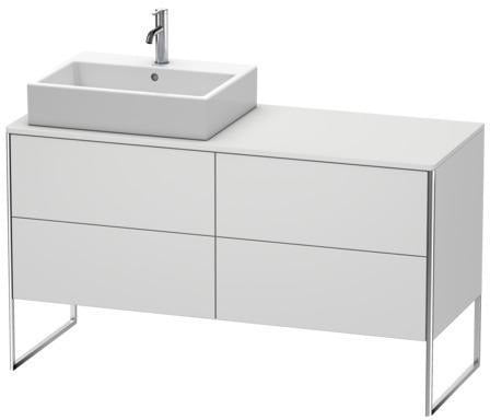 Duravit XSquare Waschtischunterbau 1400 mm mit integriertem Fußgestell – Becken links, s-matt