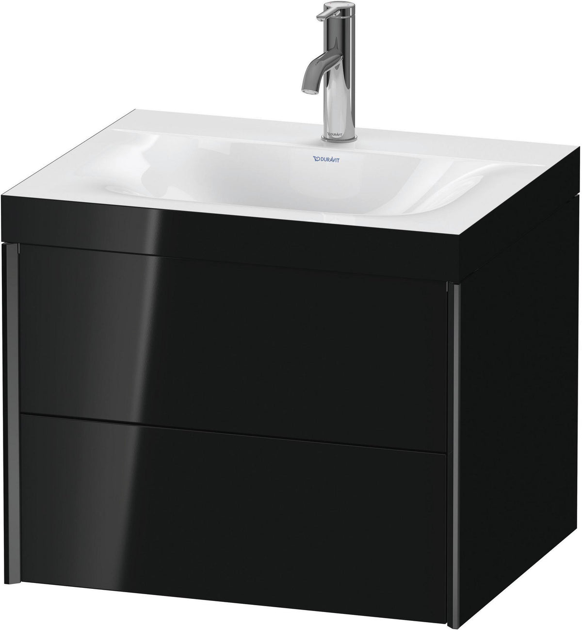 DURAVIT XViu Waschtischunterbauset 600 mm, 2 Schubkästen, schwarz matt, wandhängend