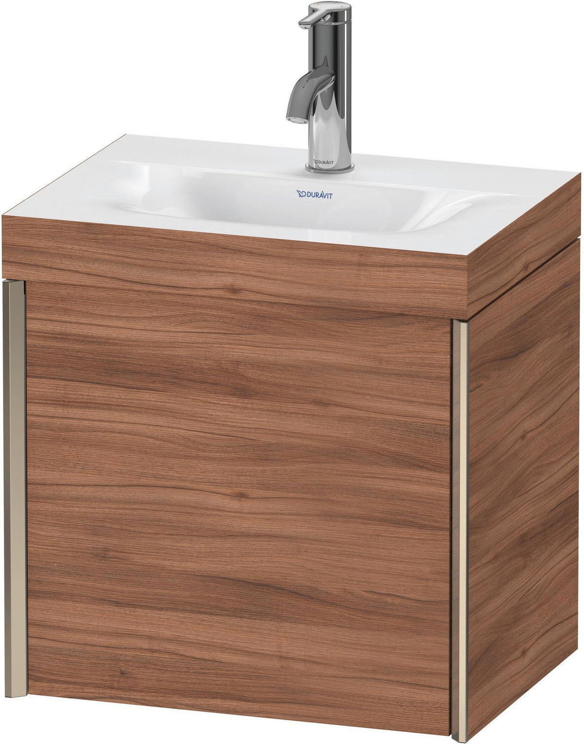 Duravit XViu c-bonded Waschtischunterbauset 460 mm, 1 Tür, champagner matt / amerikanischer Nussbaum