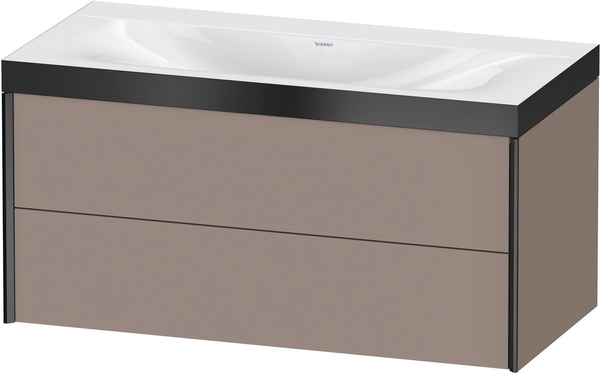 DURAVIT XViu c-bonded Waschtischunterbauset 1000 mm, 2 Schubkästen, schwarz matt, wandhängend