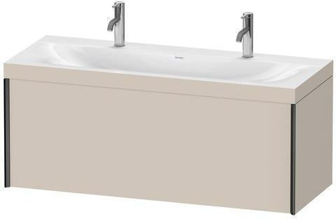 Duravit Möbelwaschtischset XViu 1200x480mm mit Unterbau, 1 Auszug, Nussbaum Mitte