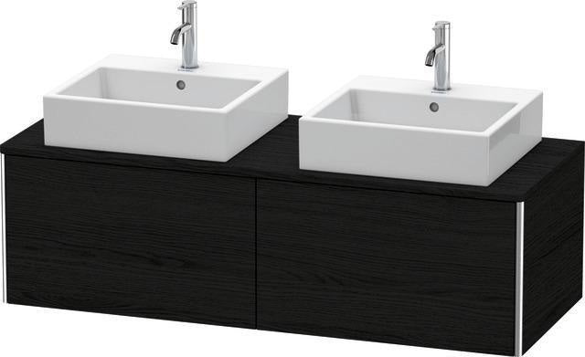 Duravit Waschtischunterbau XSQUARE 1400x400x548mm 2 Auszüge s-matt Eiche Ahorn links