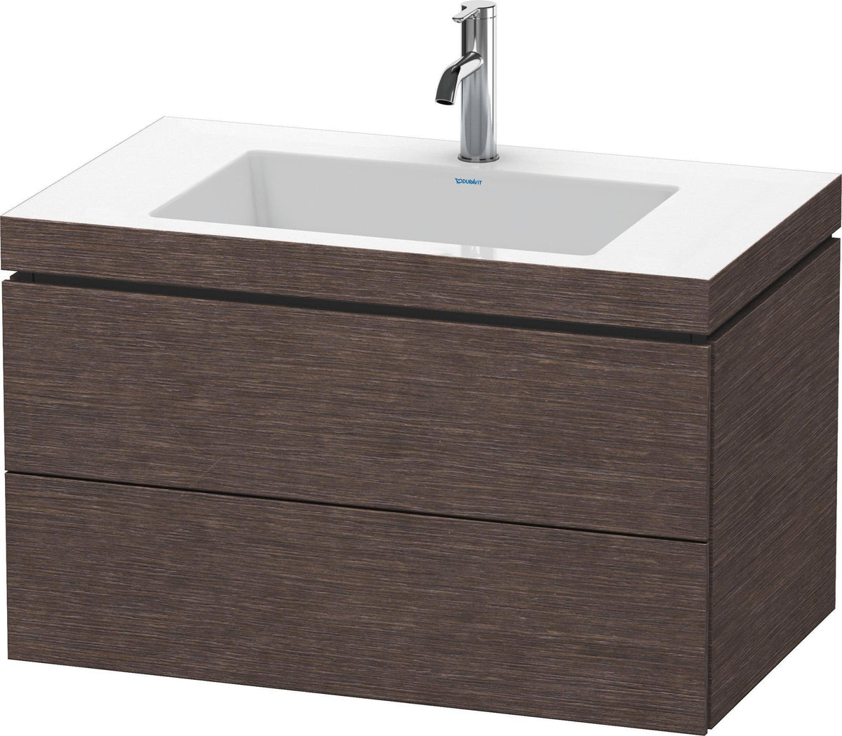 DURAVIT L-Cube c-bonded Waschtischset 800 mm Mediterrane Eiche mit Vero Air Waschtisch und 2 Schubkästen